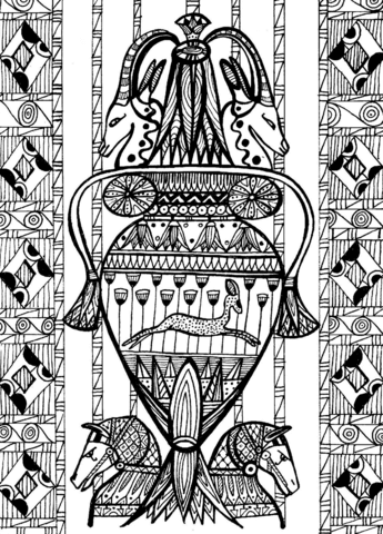 The Treasure Of The Hidden Chamber Under The Pyramid Coloring Page